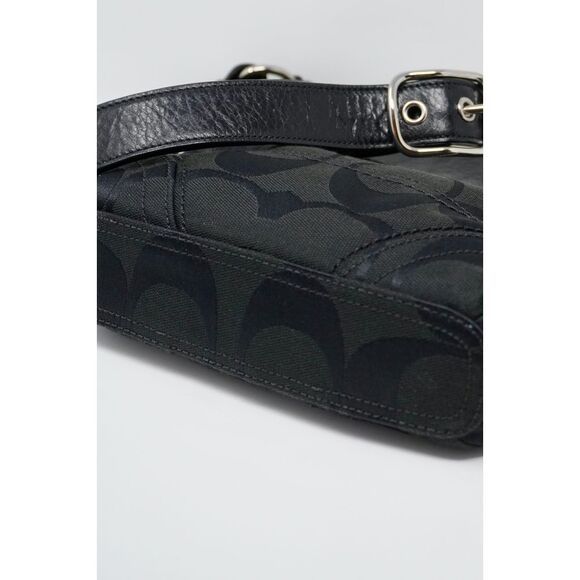 Coach Vintage Black Signature Jacquard and Leather Shoulder to Crossbody Bag - Picture 9 of 12